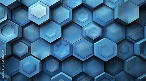 Geometric Patterns: A 3D vector illustration of a geometric pattern of hexagons and pentagons