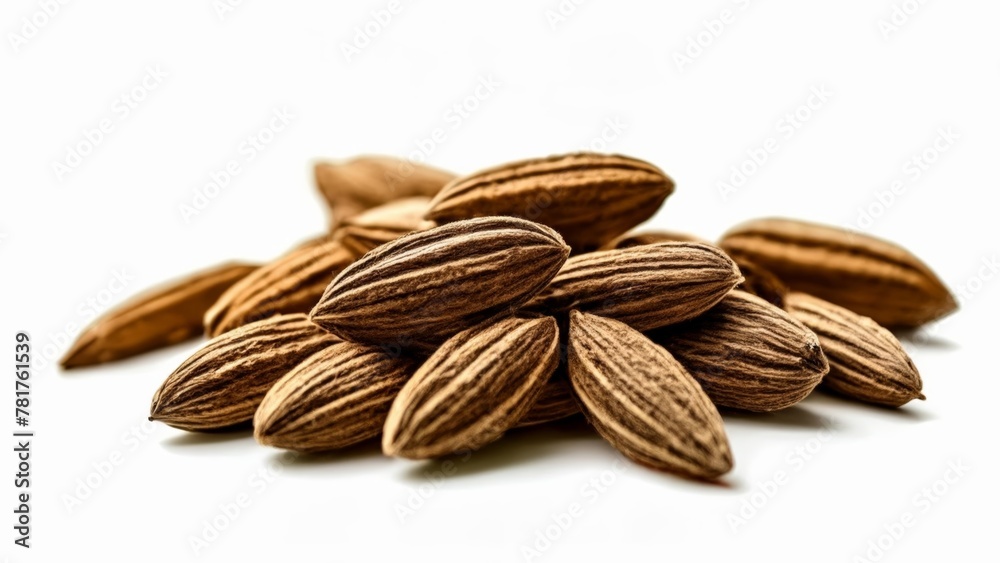 Nutty Delight A pile of almonds in closeup Nutty Delight A pile of almonds in closeup