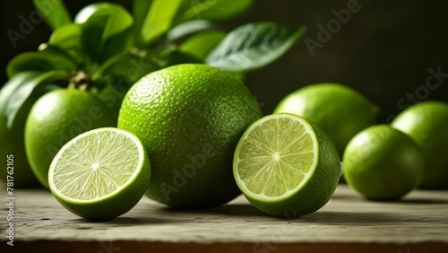  Fresh lime slices ready to zest
