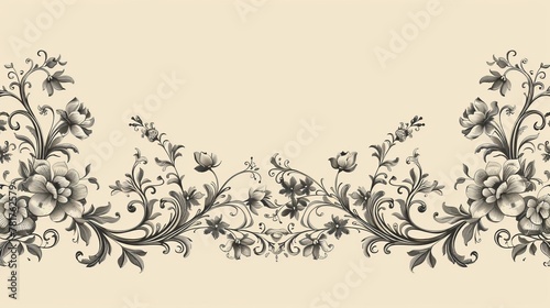 Patterned Borders: A vector illustration of a border with intricate floral patterns