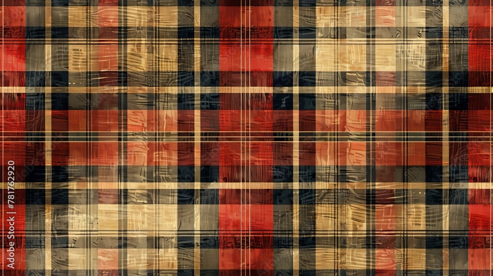 Textile Patterns: A vector illustration of a tartan plaid pattern on textile