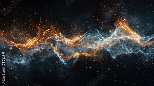 Abstract of electric sparks and flashes against a black background photo