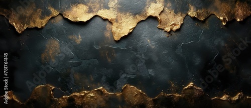 Wall With Gold Textures. Illustration On The Theme Of Textures And Surfaces.  Generative AI © MICHAEL KUK