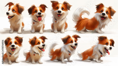 Pet small dog. Illustration On The Theme Of Pets, Cartoons And Comics. Generative AI