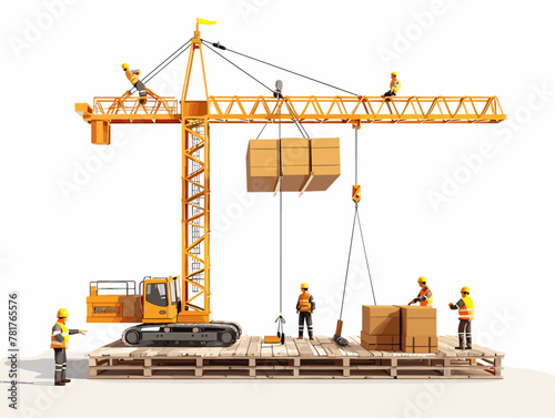 Labor Handlers: Construction Crew in Action - Portraying the Skill and Determination Behind Building Giant Structures