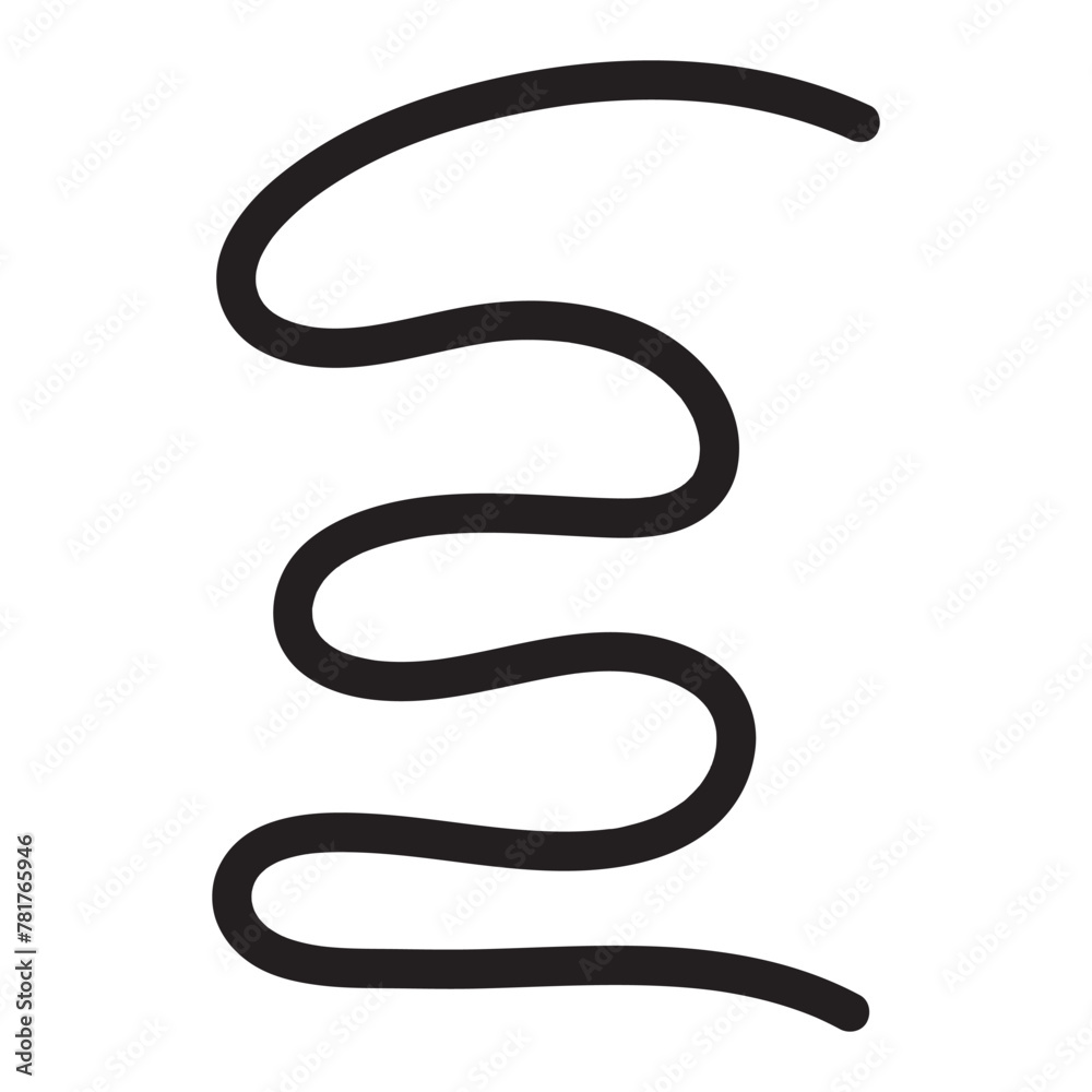 Fototapeta premium Hand drawn doodle decorative collection of squiggly lines isolated. swirly line doodle.