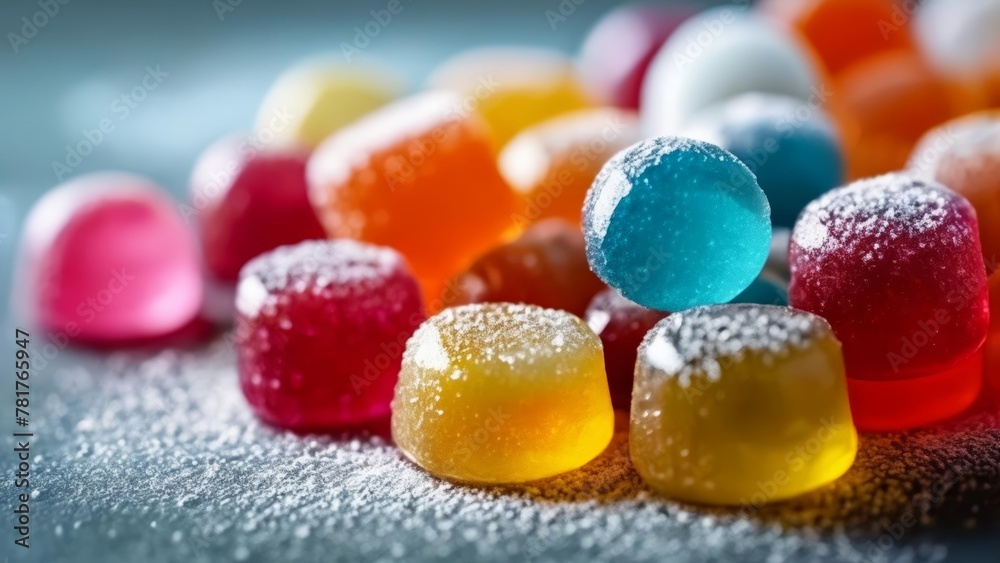 Colorful sugared candy in closeup Colorful sugared candy in closeup
