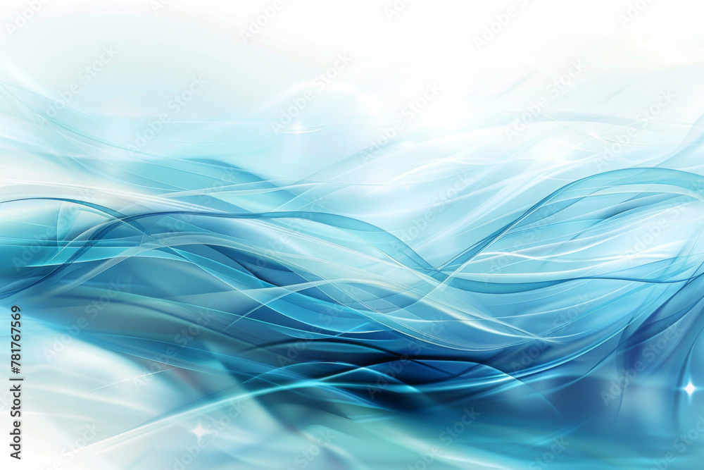 Fototapeta premium Abstract blue wave background vector presentation design illustration with copy space