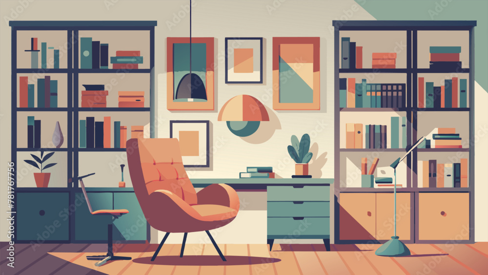 Eclectic and Creative This library home office is a unique and eclectic mix of vintage and modern elements featuring an array of colorful Eclectic and Creative This library home office is a unique and eclectic mix of vintage and modern elements featuring an array of colorful