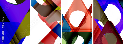 Abstract background set, showcasing a dynamic interplay of triangles. Fusion of modern design and geometric allure