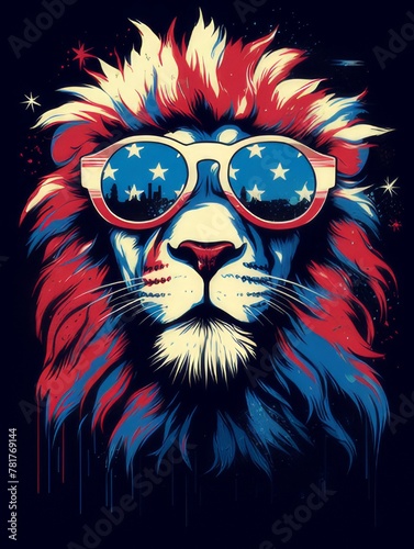 Flag-Wearing Lion Tee