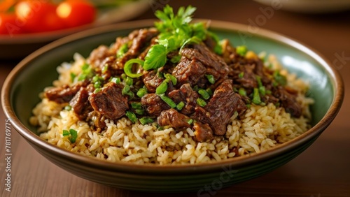  Delicious beef stirfry with rice ready to be savored