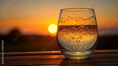  Sunset Serenity A glass of bubbles to toast the days end