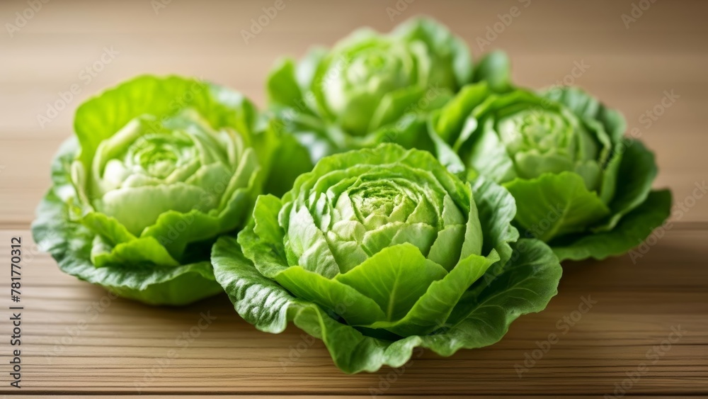 Fototapeta premium Fresh and vibrant green lettuce leaves