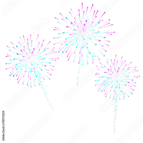 Sparkling fireworks to celebrate,Anniversary party concept.