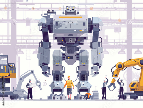 Technicians Collaborate on Robot Assembly: A Symphony of Engineering and Technology