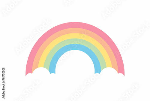 A simple rainbow vector graphic with pastel colors