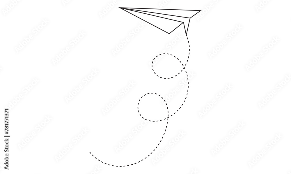 Paper plane with dotted line, Origami paper airplane, Travel symbol. EPS 10/AI Paper plane with dotted line, Origami paper airplane, Travel symbol. EPS 10/AI