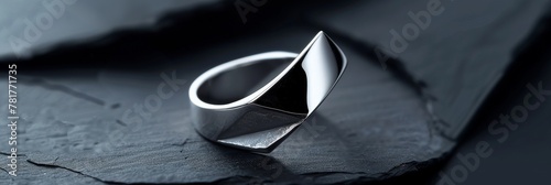 Elegant 925 sterling silver ring design on a soft backdrop. A luxurious and intricately designed ring stands out against a creamy, soft background, bathed in gentle light