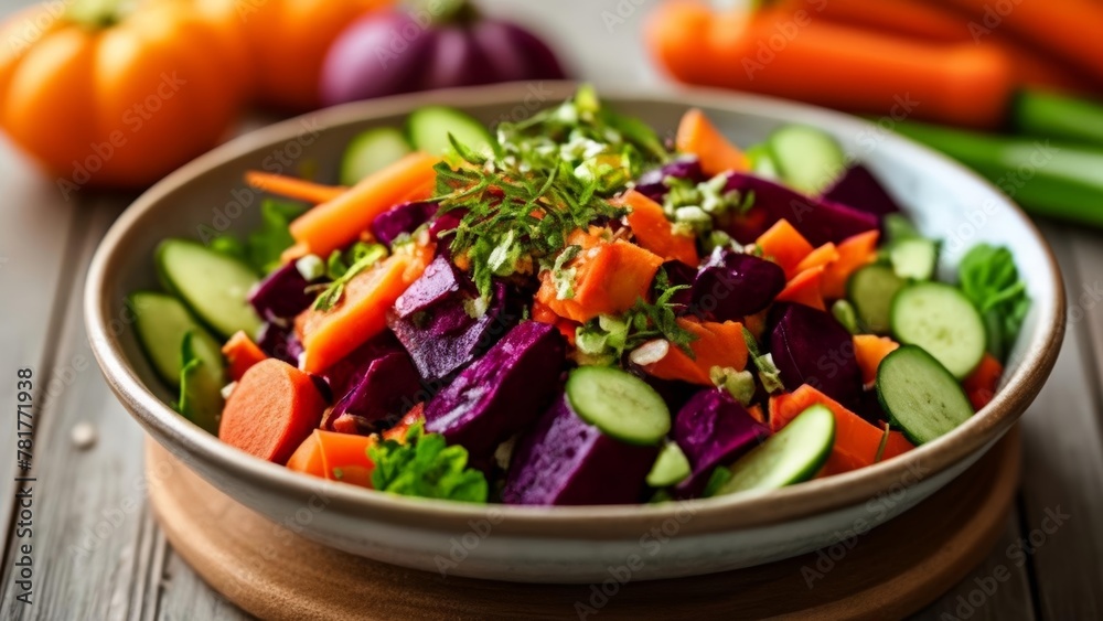 Fresh and vibrant salad ready to be enjoyed Fresh and vibrant salad ready to be enjoyed