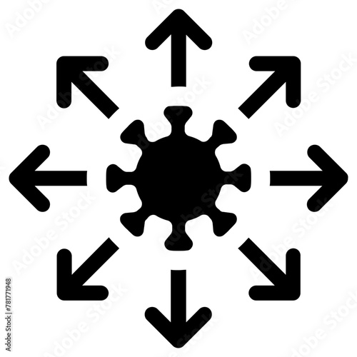 coronavirus icon, simple vector design