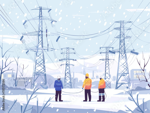 Electrical Engineers Restoring Power After Storm: Heroes of the Night
