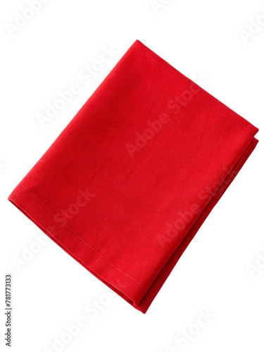 Red napkin isolated on transparent background