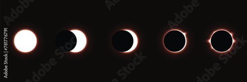 Solar Eclipse Illustration background. Total solar eclipse vector illustration photo