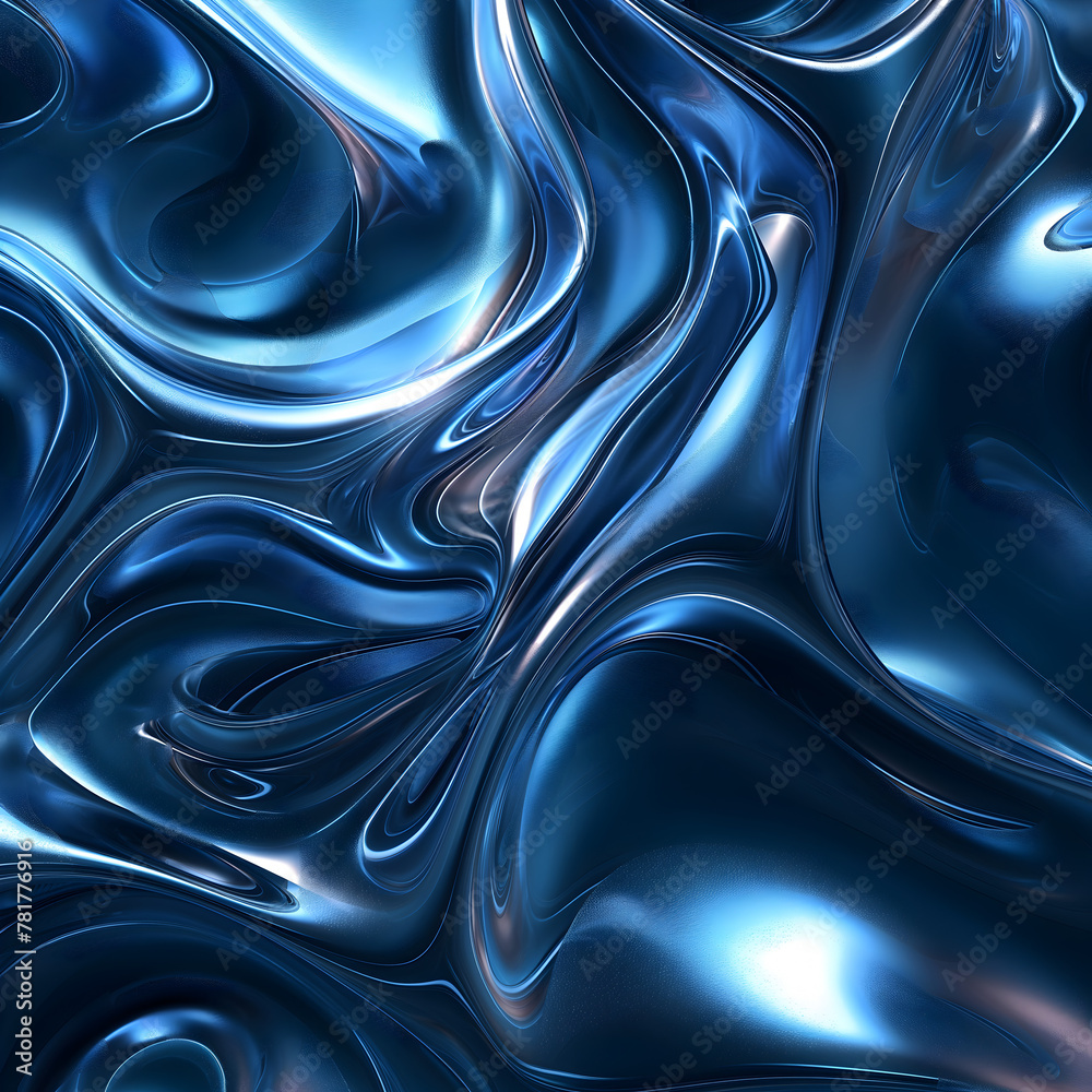 Fototapeta premium Abstract highly detailed blue metallic background.