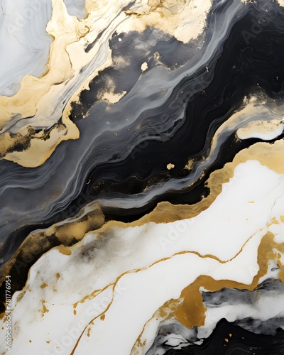 Gold, white, and black marble background