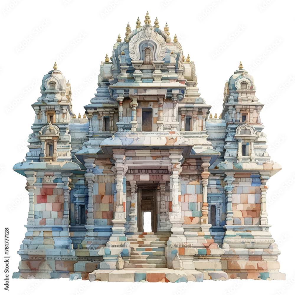 temple vector illustration in watercolour style.