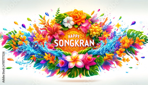 Splash of Songkran: Flowerful Water Festivities photo
