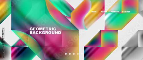 Minimal geometric web site page template design. Vector Illustration For Wallpaper, Banner, Background, Card, Book Illustration, landing page