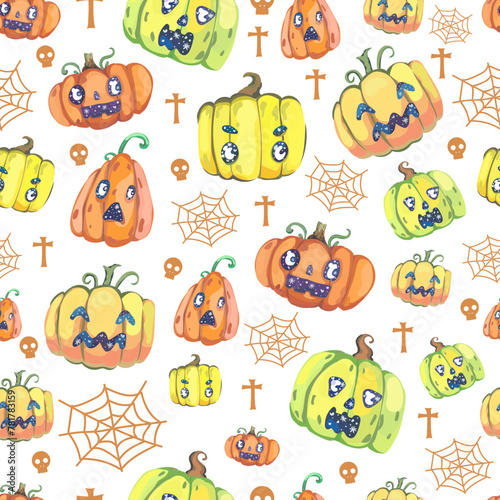 Halloween seamless pattern background.