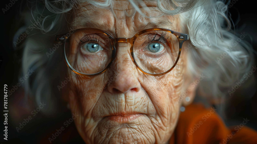 Grandmother portrait set in the studio. Concepts about seniority. Grandmother portrait set in the studio. Concepts about seniority.
