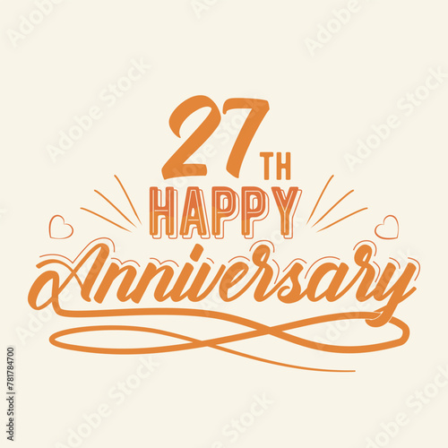 27th Happy Anniversary greeting, Twenty Seven Years Anniversary Celebration