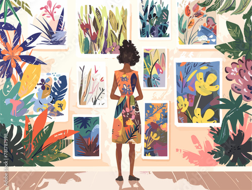 Women empowerment. The unveiling of a new world from the feminine perspective at an art exhibition. a step forward in female artistic expression and a celebration of women's creativity.