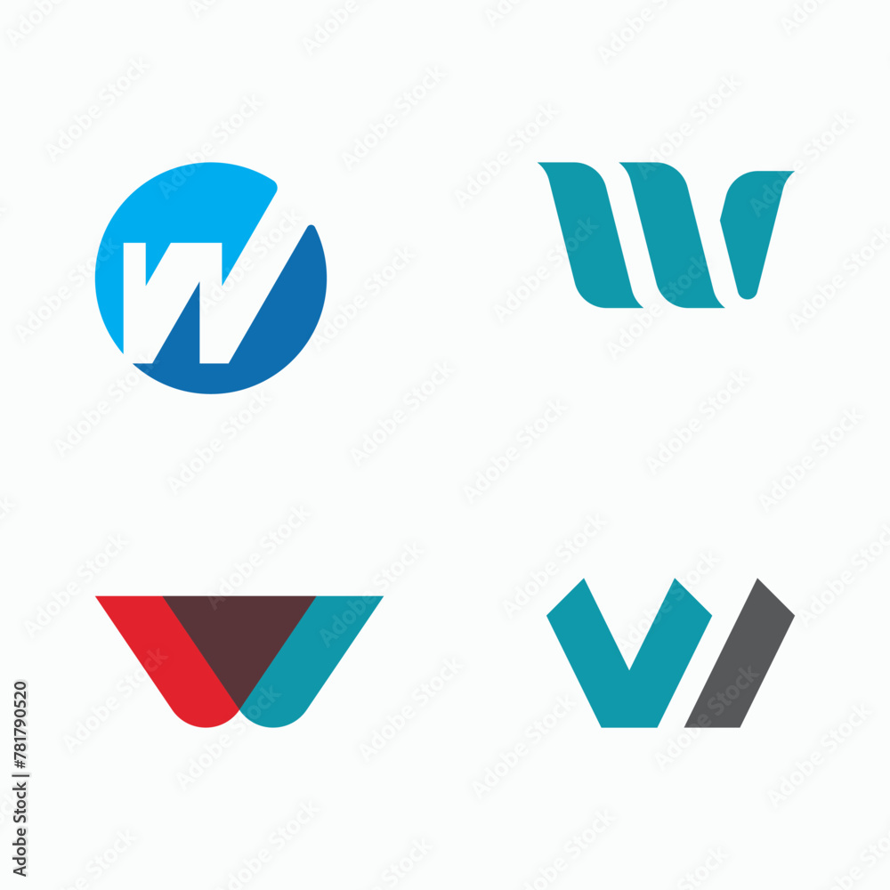 Initial letter W logo Vector template Initial letter W logo Vector template