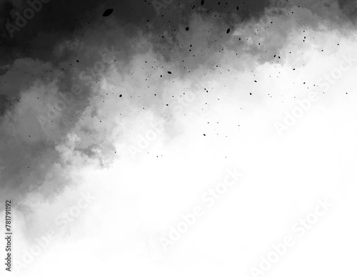抽象的な黒色の霧煙のテクスチャ背景素材/飛沫・背景透過 7