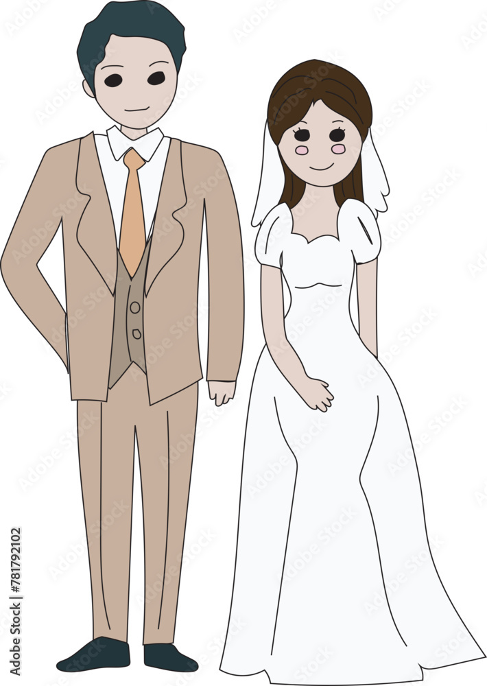 Wedding couple illustration, Transparent background.
Wedding couple illustration, Transparent background.