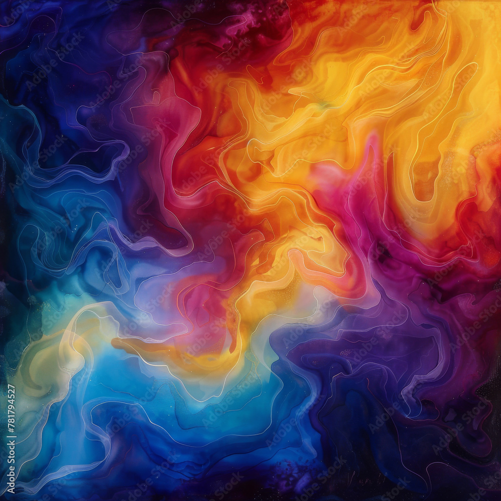 Obraz premium Abstract colorful ink in water, fluid color explosion, high resolution photography
