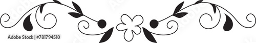 Hand drawn doodle divider line on transparent background.