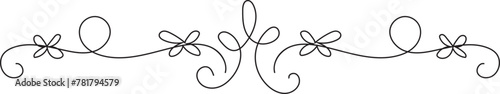 Hand drawn doodle divider line on transparent background.