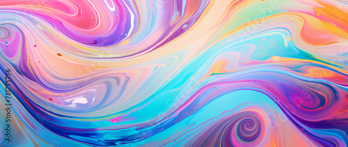 Psychedelic colorful soap film abstract background photo
