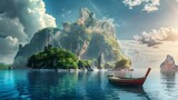 Scenery sea and island adventures and travel concept