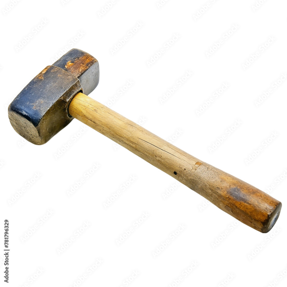 Used sledge hammer isolated on transparent background Used sledge hammer isolated on transparent background