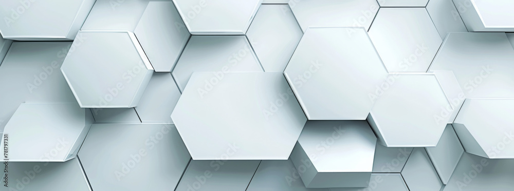 Abstract white background with a hexagon pattern for a banner, wallpaper or poster design Abstract white background with a hexagon pattern for a banner, wallpaper or poster design