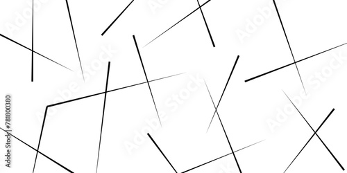 Chaotic abstract line seamless pattern. Random geometric line seamless pattern. Black outline monochrome texture. Vector illustration.