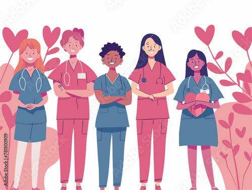 Healthcare Heroes: Nurses' Compassionate Care in Animated Illustration