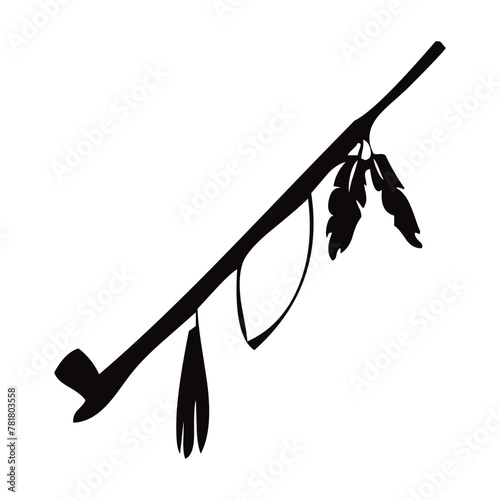 Vintage monochrome detailed smoking pipe illustration. Isolated vector template